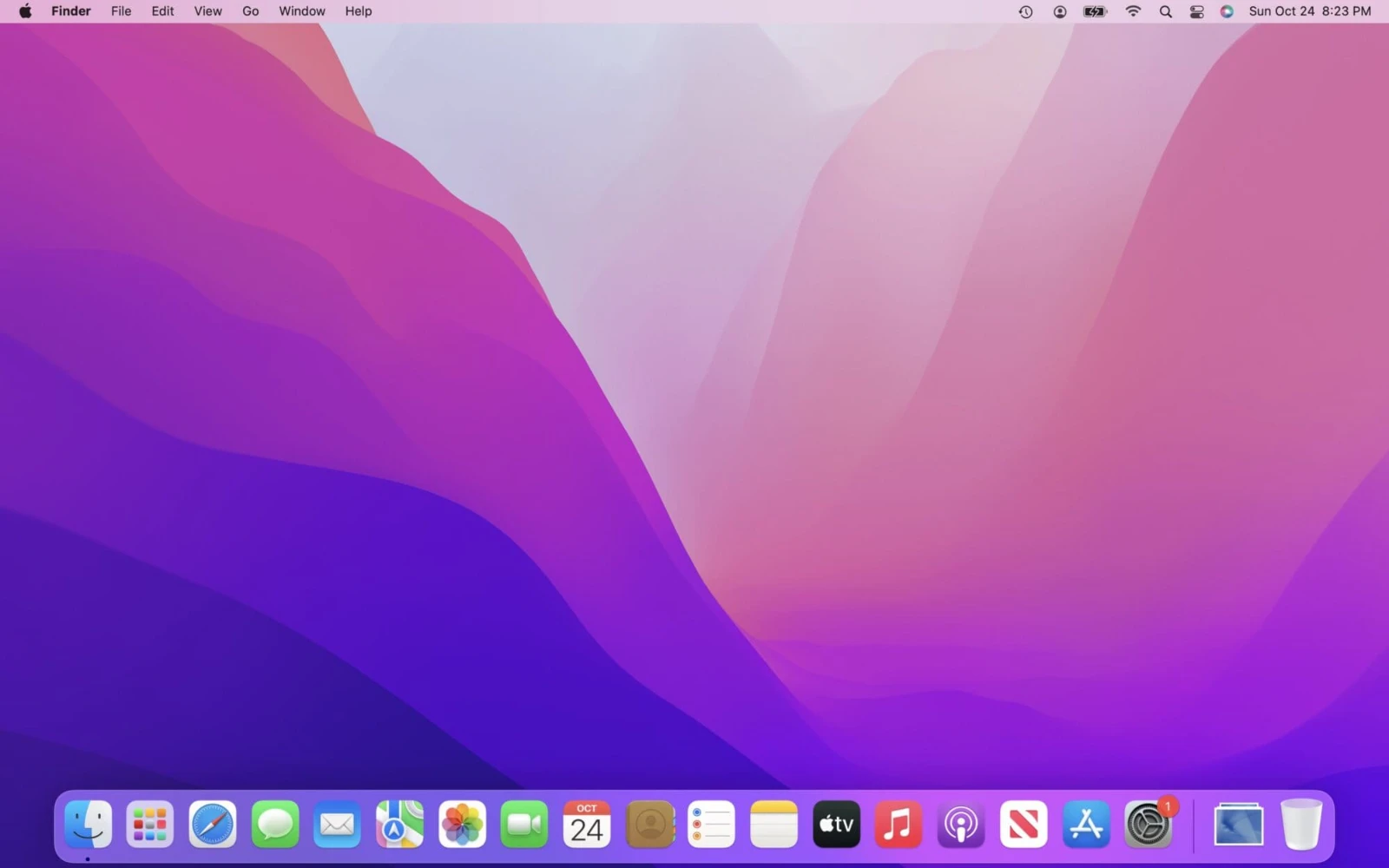 A screenshot of macOS Monterey