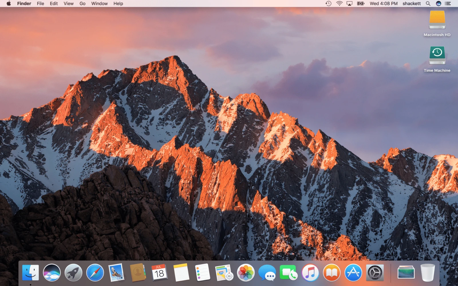 A screenshot of macOS Sierra