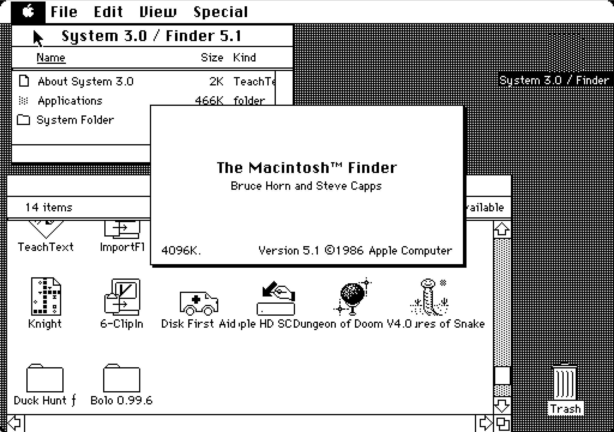 A screenshot of System 3's User Interface
