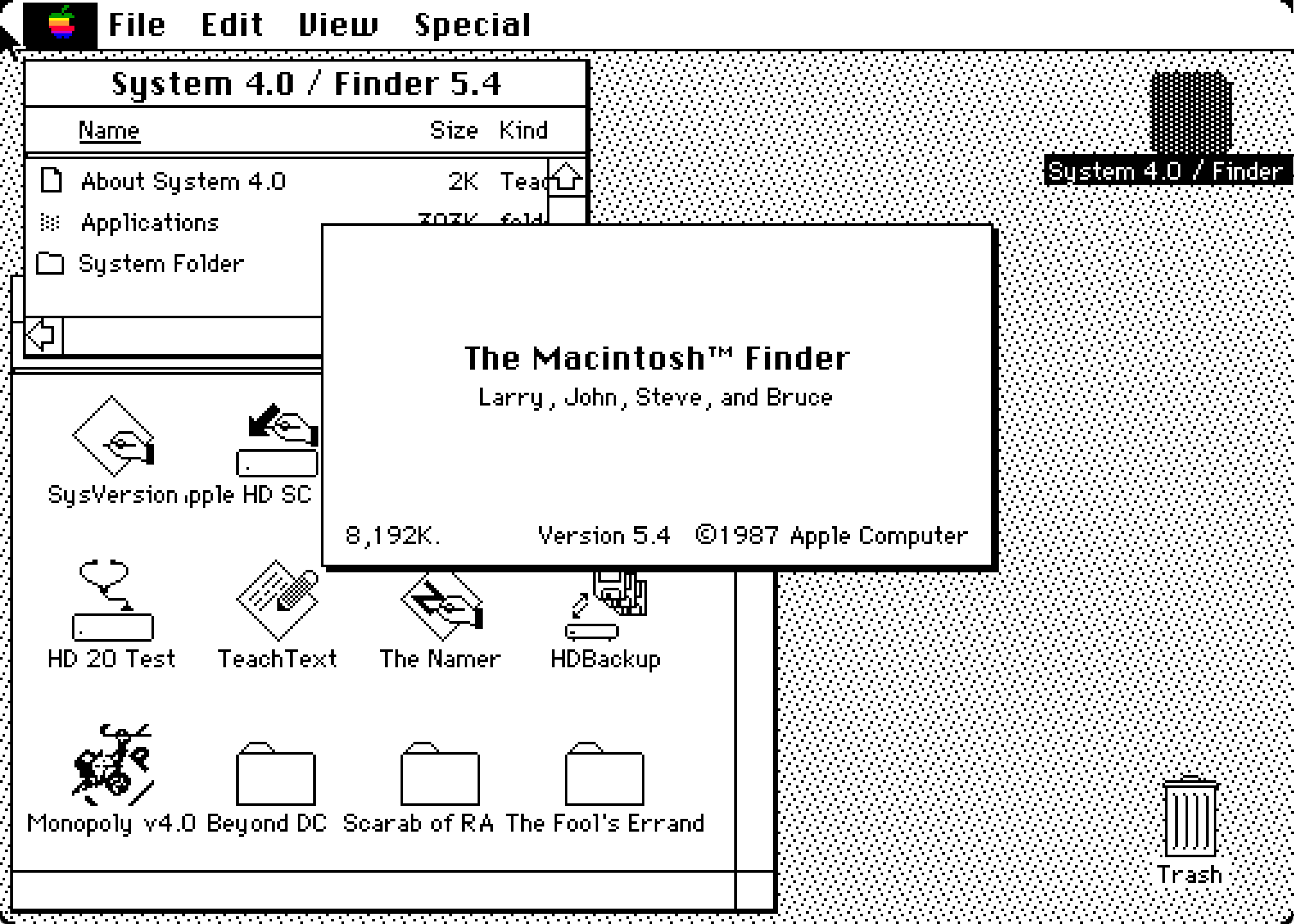 A screenshot of System 4's User Interface