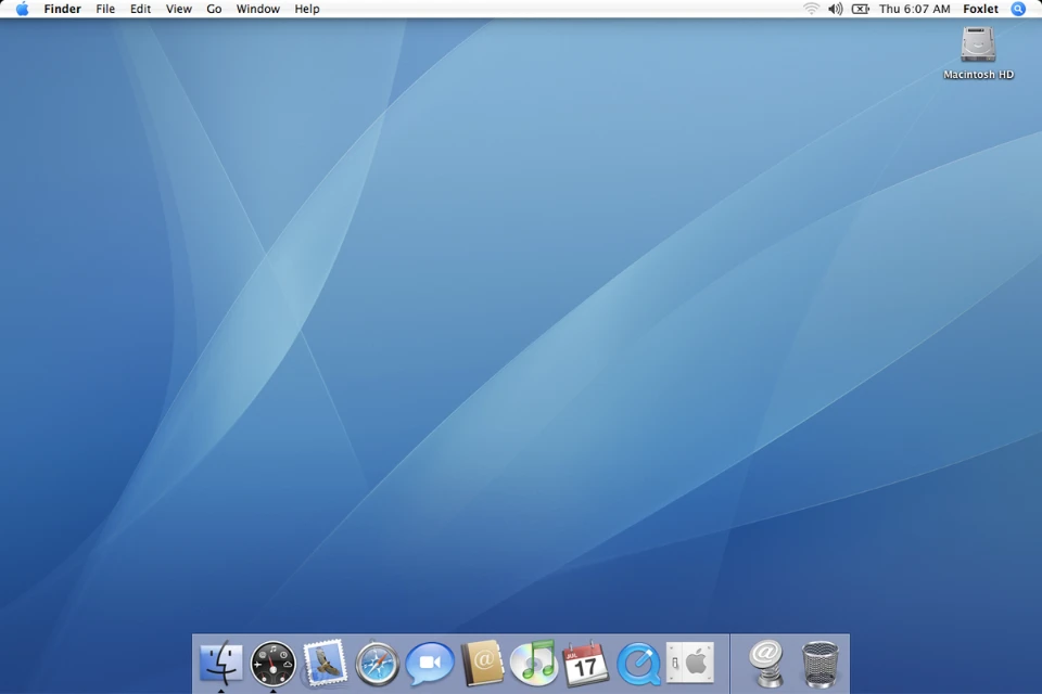 A screenshot of Mac OS X Tiger.