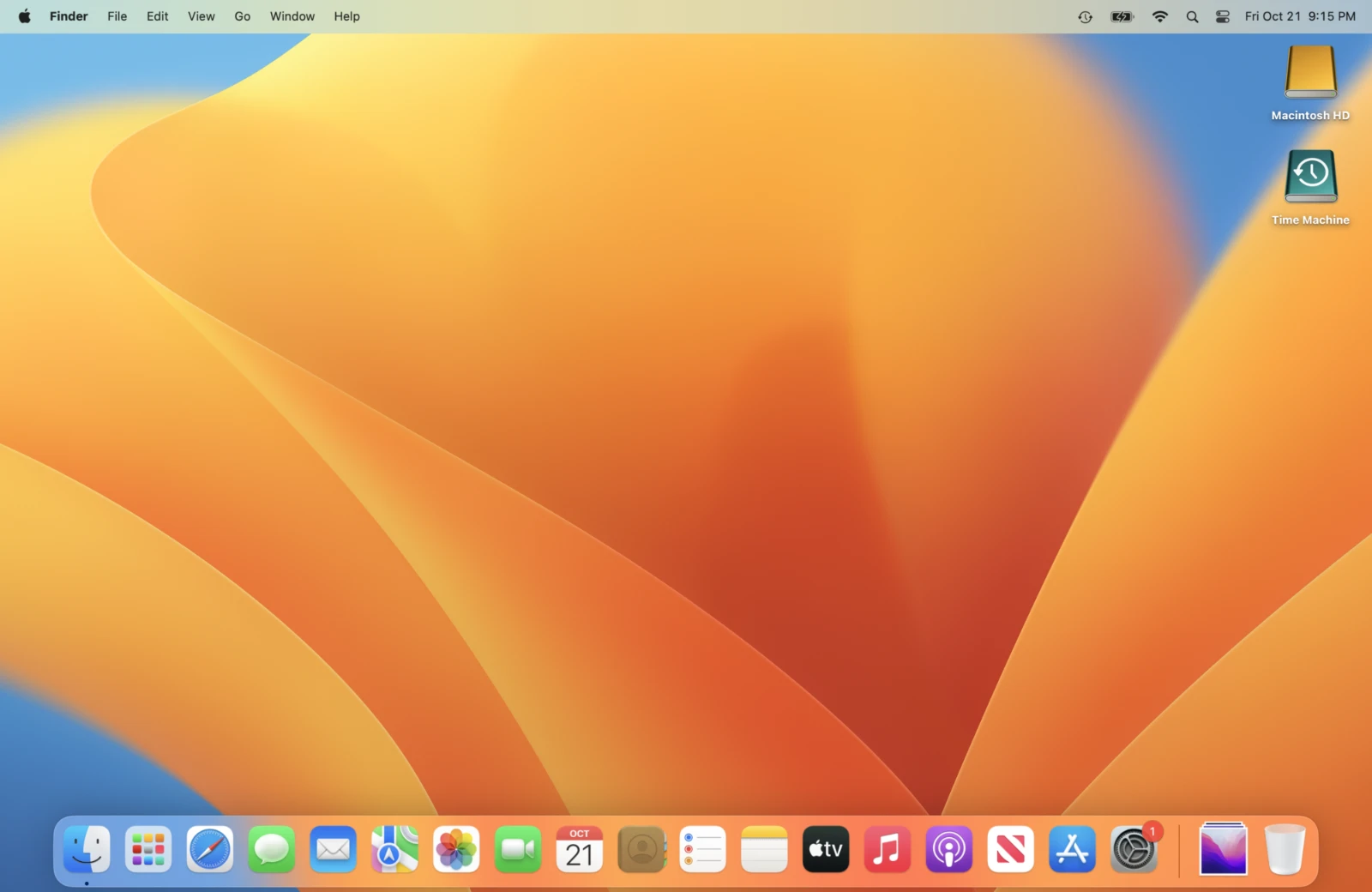 A screenshot of macOS Ventura